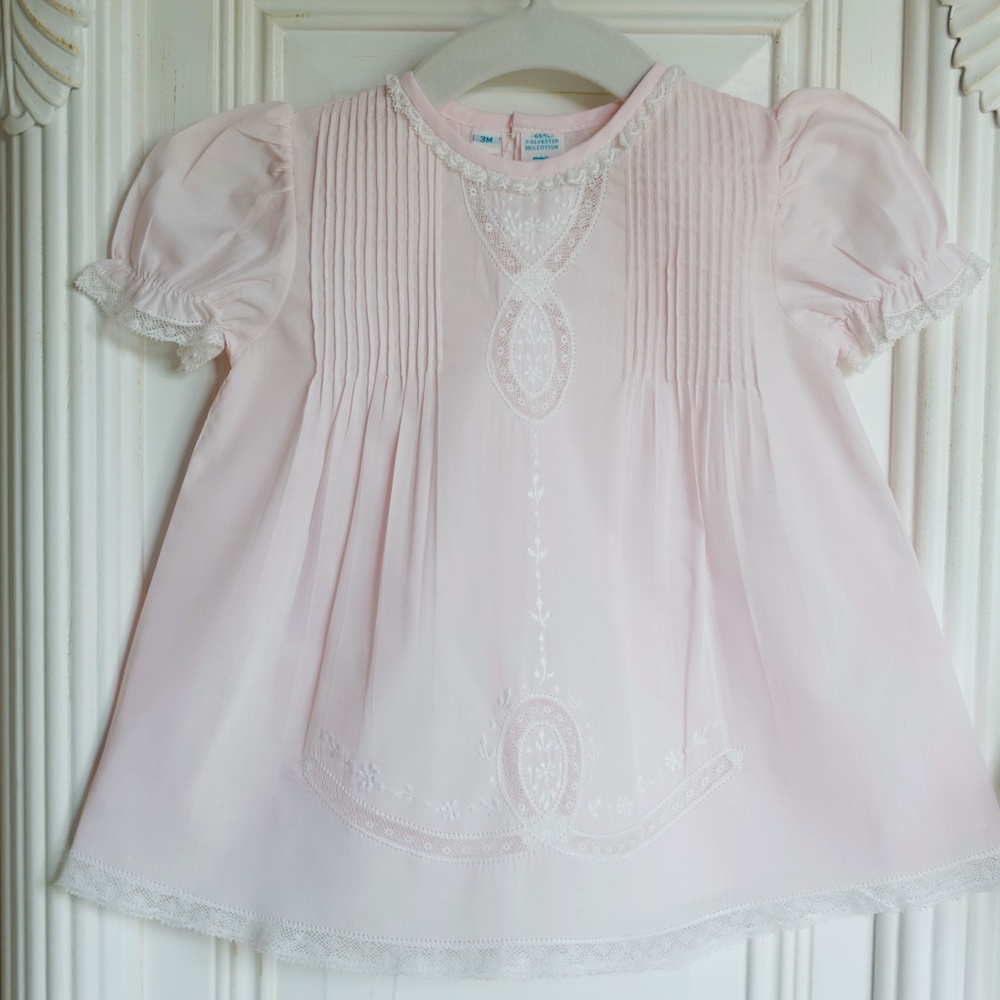 Pink Lace Ribbon Slip Dress Feltman Brothers Heirloom Special Occasion NWT